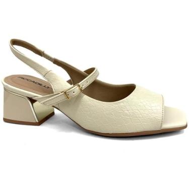Imagem de Sandália Piccadilly Conforto Salto Bloco 543083 Off White, 38, Off whi