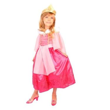 Imagem de Fantasia Bela Adormecida Princesa Aurora Infantil Luxo Rubies, G 9 - 1