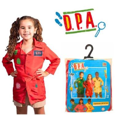 Imagem de Fantasia DPA Infantil Capa Vermelha de Detetive - NB, P 2 - 4, Vermelh