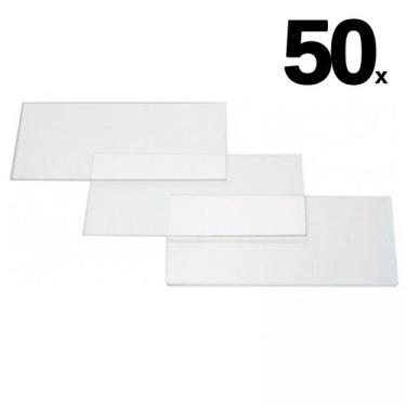Imagem de Kit 50 Lente de Cobertura em Vidro Retangular Incolor 105x50x3mm - Del