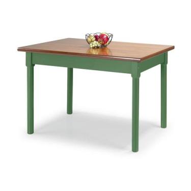 Imagem de Mesa em Madeira Maciça Retangular 4 Lugares - Apaixone&Decore, Verde