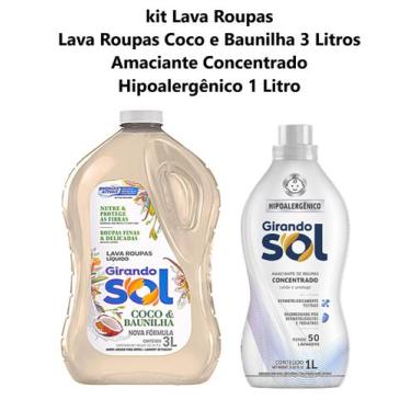 Imagem de Kit Lava Roupas 3 Litros Coco e Baunilha + Amaciante Concentrado Giran