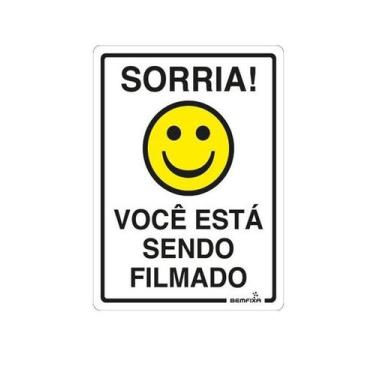 Imagem de Placa "sorria, Você Está Sendo Filmado!" 15x20cm - Bemfixa