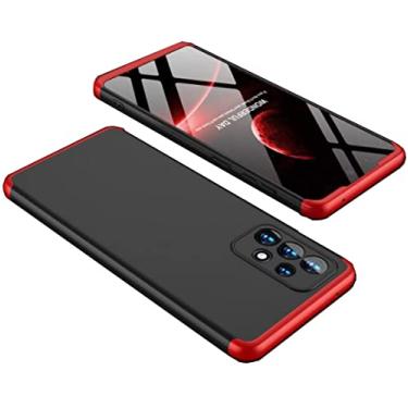 Imagem de Capa Capinha Anti Impacto 360 Compat�vel com Galaxy A52s A52 5g com Tela de 6.5" Polegadas Case Acr�lica Fosca Acabamento Slim Macio (Preta com Vermelho)