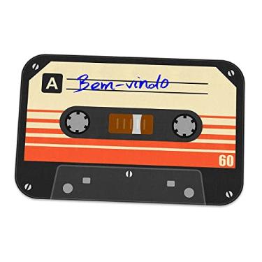 Imagem de Tapete Fita Cassete K7 Bem-Vindo Retrô Vintage
