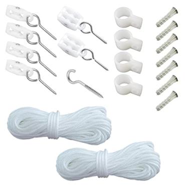 Imagem de 1 Kit Reposição Varal Teto Completo Corda Roldana