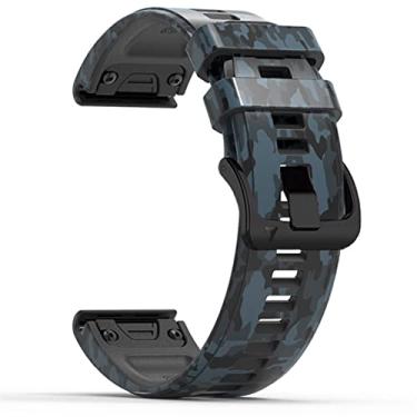 Imagem de GANYUU Pulseiras de silicone de impressão esportiva para Garmin Fenix 7X 7 6X 6 Pro 5X 5 Plus 3 3HR liberação rápida de ajuste fácil 26 pulseira de 22mm (Cor: Cor R, Tamanho: Approach S60 S62)