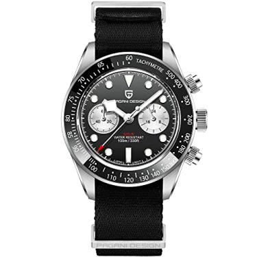 Imagem de Relógio masculino Pagani Design com relógio de quartzo cronógrafo impermeável de aço inoxidável PD-1718, Preto N