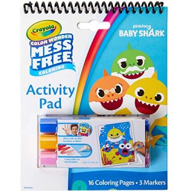 Imagem de Crayola Baby Shark Color Wonder Travel Activity Pad, Mess Free Coloring, Gift for Kids, 3, 4, 5, 6