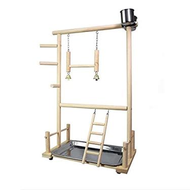 Imagem de Gaiolas Suporte de papagaio Aço Inoxidável Grande Treinamento de Pássaros Vivos Suporte de Pássaros Suprimentos Pequeno Pássaro Pet Brincar Balanço para periquitos Pássaro Tocalho Gaiola de voo (Cor: A)