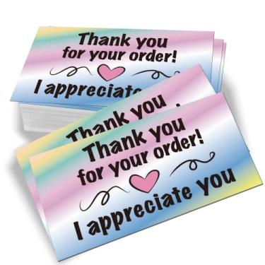 Imagem de 100 mini cartões de agradecimento ao seu pedido eu lhe agradeço negócios cartões de agradecimento compra cartões de agradecimento para clientes cartões de agradecimento para proprietários de pequenas empresas inserções de pacote