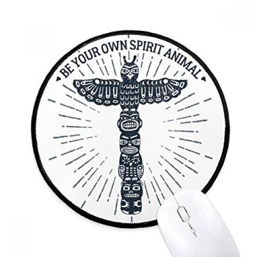 Imagem de DIYthinker Tapete de mouse com estampa decorativa de coruja do Egito Antigo Tapete redondo para computador