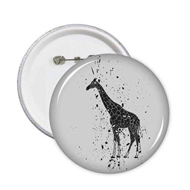Imagem de Girafa desenho animado animal pinos cinza crachá botão emblema acessório decoração 5 peças