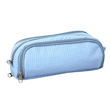 Imagem de Estojo Infantil LS Bolsas De 3 divisões Azul com Organizador Para Lápis e Caneta - EE2147
