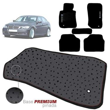 Imagem de Jogo de Tapete Carpete Tevic Pinado Bmw 330 330i 2000 01 02 03 04 05 06 07 Impermeável Lavável Logo Bordado 5 Peças