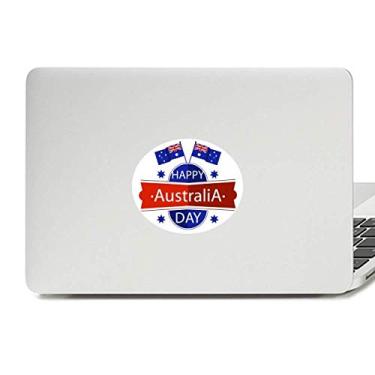Imagem de Adesivo de vinil com emblema da bandeira do Dia da Austrália Feliz da Austrália para laptop