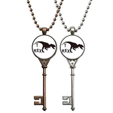 Imagem de OFFbb-USA Nome Dinossauro Carnívoro Caça Chaveiro Colar Pingente Joias Decoração Casal