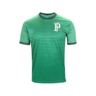 Imagem de Camiseta Palmeiras Stripes Palestra Masculino - Manga Curta Verde E Ve