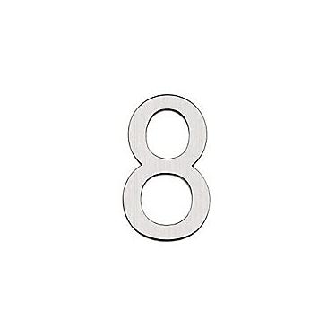 Imagem de Algarismo Número 8 p/Porta Aço Escovado Italy Line C3165 8 AE