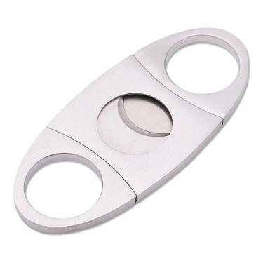 Imagem de Cortador De Charutos Tipo Guilhotina Aço Inoxidável Duas Lâminas