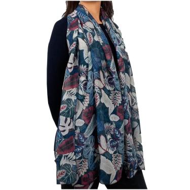 Imagem de Echarpe Blue Leaves 90x180cm-Feminino