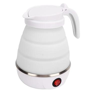 Imagem de Caldeira de água Dobrável, Cabo de Alimentação Destacável Seguro de Silicone de Grau Alimentício Multiuso 600ml Chaleira Elétrica Dobrável para Casa (Plugue EUA 110V)