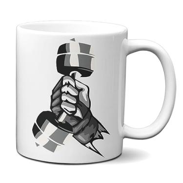 Imagem de Minha Caneca Academia Levantando Peso Gym Caneca Presente Criativo 325ml Porcelana Branca Preta Rosa Vermelha Azul Amarela Verde Reutilizável