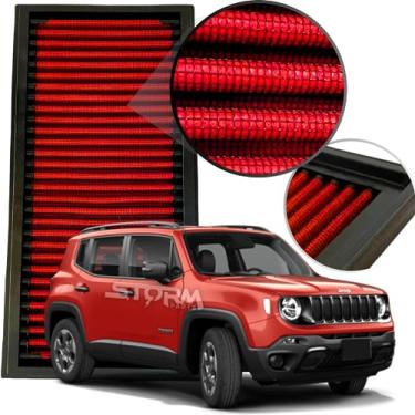Imagem de Filtro De Ar Esportivo Inbox Novo Compatível com Jeep Renegade motor 1.3 Turbo ano 2021 2022 2023 2024 Lavável Reutilizavel RS Filter Longitude T270 Trailhawk Sport 4×4