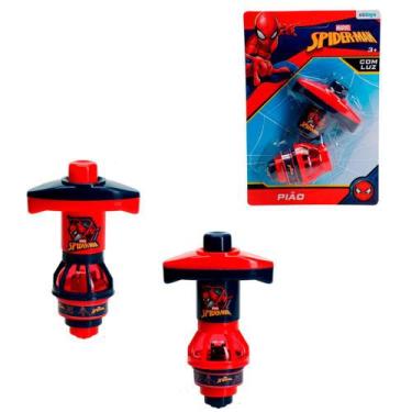 Imagem de Pião Infantil Com Luz E Lançador Spiderman Etilux