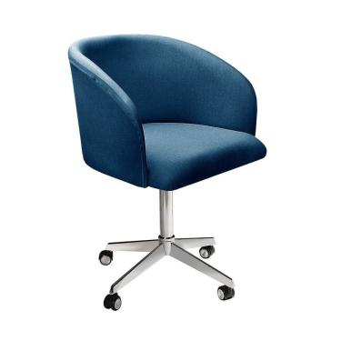 Imagem de Poltrona Atenas com Rodízio Decoração Sala de Estar Azul