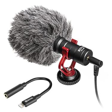Imagem de BOYA Microfone espingarda para câmera by-MM1 com dongle Lightning para iPhone, câmera de vídeo, para iPhone, iPad, DSLR, gravação de vídeo, Vlog, podcast, streaming