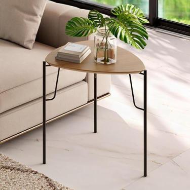 Imagem de Mesa Lateral de Apoio p/ Sala 51cm Multiuso com Pés em Metal - Casa La