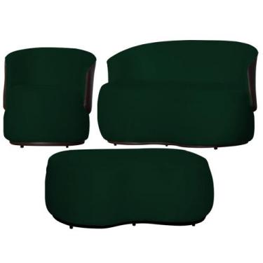 Imagem de Kit 1 Poltrona 1 Namoradeira e 1 Puff Grande Suede Estilo Orgânico Bea