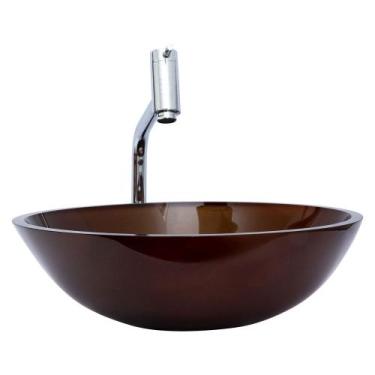 Imagem de Kit Banheiro Cuba Redonda 35 cm + Torneira + Válvula + Sifão - Lopazzi