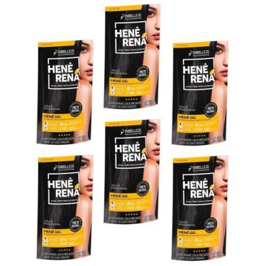 Imagem de Hene em Gel Rená Preto Natural (Preto Medio) 180gr Alisa, tinge e Da B