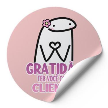 Imagem de 120 Etiquetas Auto Colante Adesivos Redondos Gratidão Ter Você Como Cl