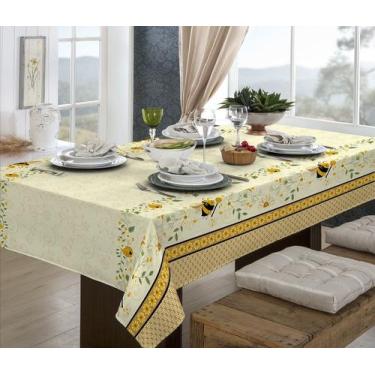 Imagem de Toalha de Mesa Retangular 2,20m X 1,40m Estampada Abelhinha - MTR ENXO