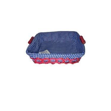 Imagem de Cesto de Mesa com Alça Bambu 22x22x6Cm - Wincy Casa