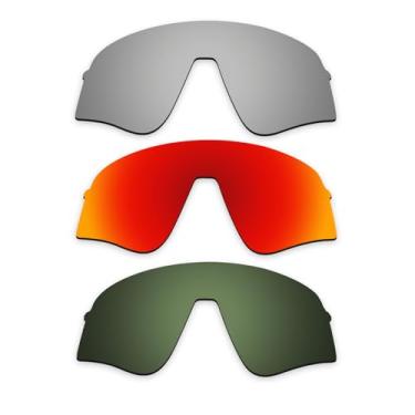 Imagem de Alphax 3 lentes polarizadas de titânio e vermelho fogo e verde para óculos de sol esportivos Oakley Sutro Lite Sweep OO9465