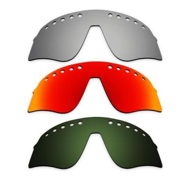 Imagem de Alphax 3 lentes polarizadas de titânio e vermelho fogo e verde para óculos de sol esportivos Oakley Sutro Lite Sweep Ventilado OO9465
