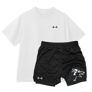 Imagem de Conjunto Camiseta Oversized e Short Térmico Peso Lobo Masculino - Rela