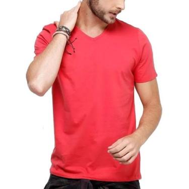 Imagem de Camiseta Gola V Masculina Liso Algodão Camisa Atacado - Vesttuario, Ve