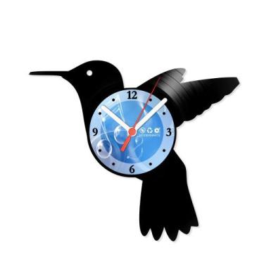 Imagem de Relógio De Parede Disco Vinil Animais - Beija Flor - VAN-087 - Moderna