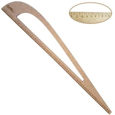 Imagem de Régua Esquadro Costura Alfaiate Modelista N01 70cm Mdf. - LAPIDARE, Es