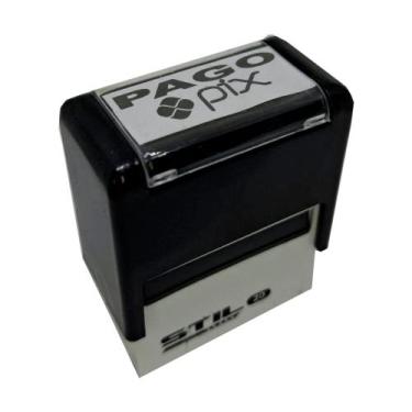Imagem de CARIMBOS AUTOMÁTICOS PAGO PIX - MEDIDA 38x14MM - Stilo, PRETO