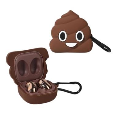 Imagem de Capa Protetora Nerdcase Compatível com Samsung Galaxy Buds FE, Buds Core, Buds 2, Live, Pro, Silicone, Emoji Cocô