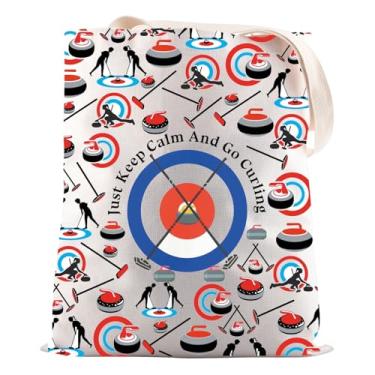 Imagem de JNIAP Curling Sport Curler Gift Just Keep Calm And Go Curling Tote Bag Roaring Game Gift, Sacola Go Curling