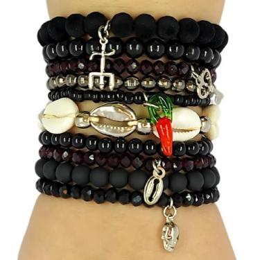 Imagem de Kit Mix 10 Pulseiras Exú Umbanda - Balaio de Santo