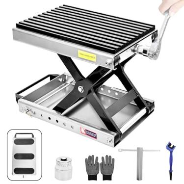 Imagem de SHMQYSY Macaco De Motocicleta De 1500 Libras, Suporte De Elevação De Motocicleta Com Almofada De Borracha Espessada De 0,48, Rolamento De Economia De Trabalho Atualizado, Suporte Central De Motocicl