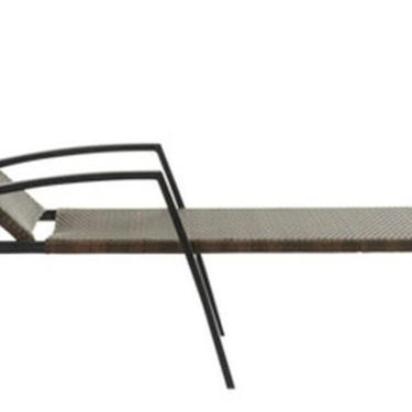 Imagem de Espreguicadeira Marrom Aco Reclinavel 4 Posicoes 77x65x204cm